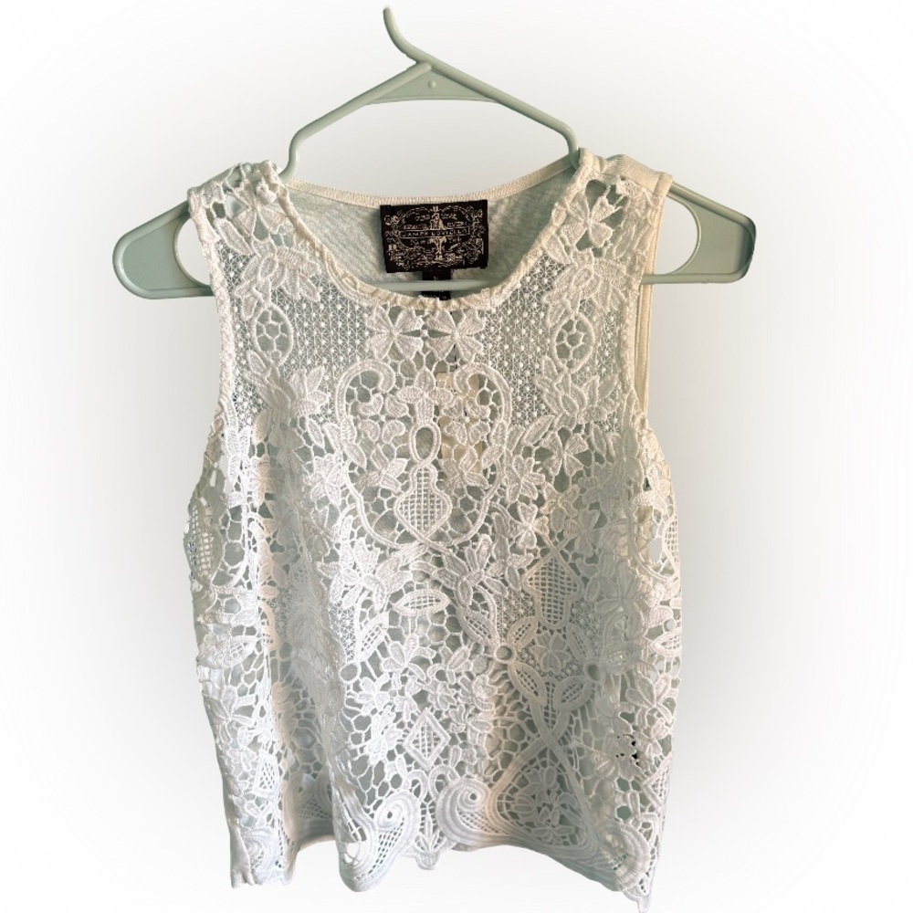 NWT Anthropologie Ivory White Lace Tank Top
